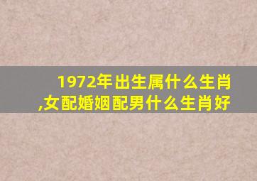 1972年出生属什么生肖,女配婚姻配男什么生肖好