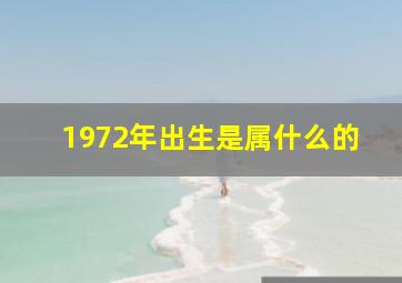 1972年出生是属什么的