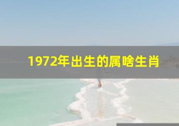 1972年出生的属啥生肖