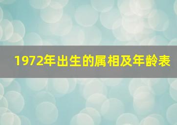 1972年出生的属相及年龄表