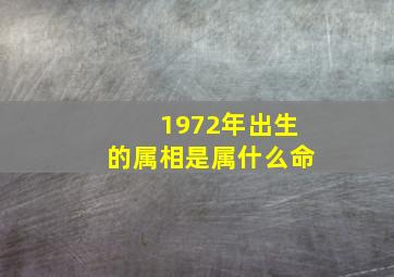 1972年出生的属相是属什么命