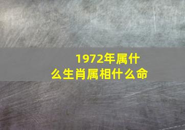 1972年属什么生肖属相什么命