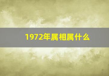 1972年属相属什么