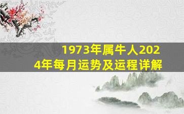 1973年属牛人2024年每月运势及运程详解