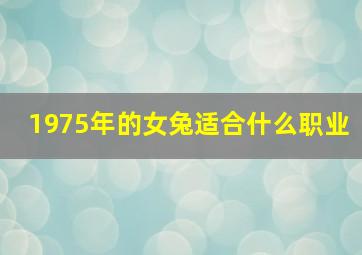 1975年的女兔适合什么职业