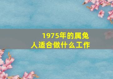 1975年的属兔人适合做什么工作