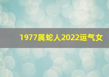 1977属蛇人2022运气女