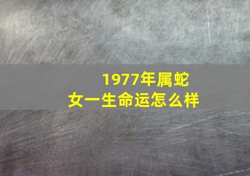 1977年属蛇女一生命运怎么样