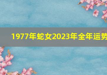 1977年蛇女2023年全年运势