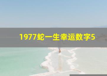 1977蛇一生幸运数字5