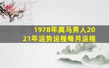 1978年属马男人2021年运势运程每月运程