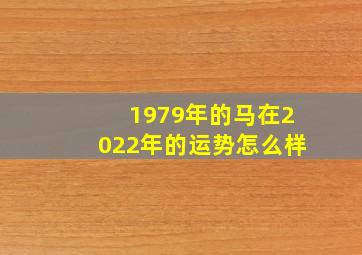 1979年的马在2022年的运势怎么样