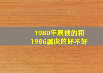 1980年属猴的和1986属虎的好不好