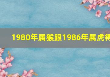 1980年属猴跟1986年属虎得