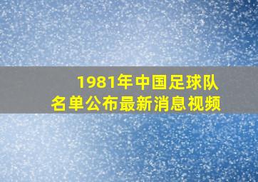 1981年中国足球队名单公布最新消息视频