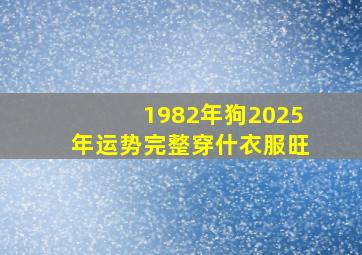 1982年狗2025年运势完整穿什衣服旺