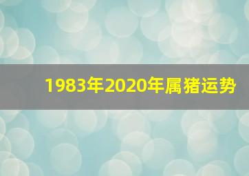 1983年2020年属猪运势