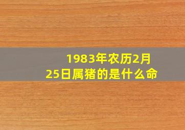 1983年农历2月25日属猪的是什么命