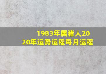 1983年属猪人2020年运势运程每月运程