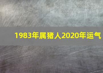 1983年属猪人2020年运气