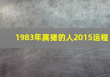 1983年属猪的人2015运程