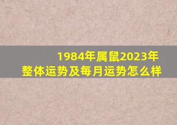 1984年属鼠2023年整体运势及每月运势怎么样