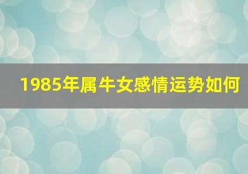 1985年属牛女感情运势如何