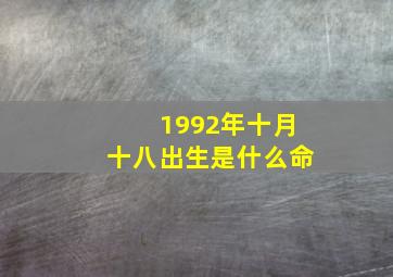 1992年十月十八出生是什么命