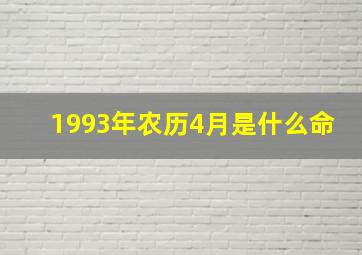 1993年农历4月是什么命