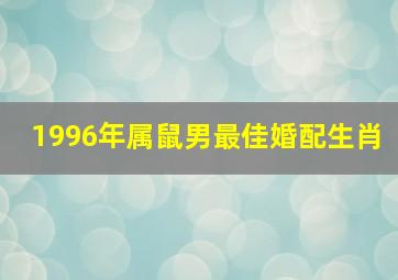 1996年属鼠男最佳婚配生肖