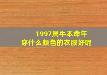 1997属牛本命年穿什么颜色的衣服好呢