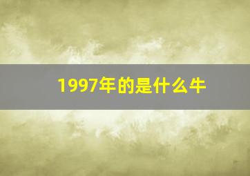 1997年的是什么牛