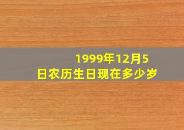 1999年12月5日农历生日现在多少岁