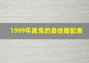 1999年属兔的最佳婚配表