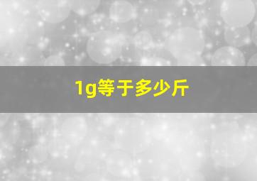 1g等于多少斤