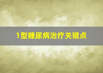 1型糖尿病治疗关键点