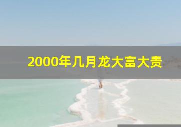 2000年几月龙大富大贵