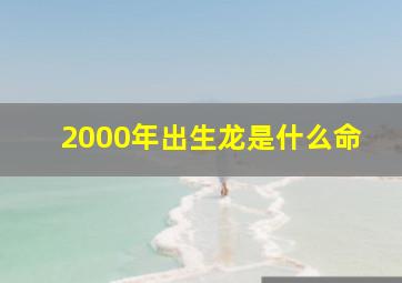 2000年出生龙是什么命