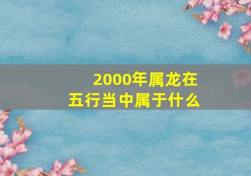 2000年属龙在五行当中属于什么