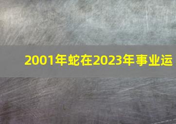 2001年蛇在2023年事业运