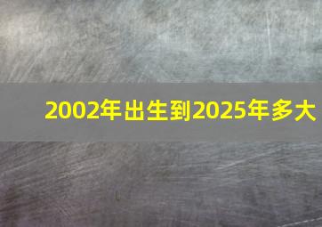 2002年出生到2025年多大