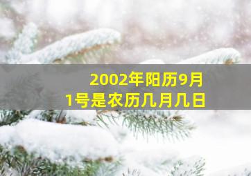 2002年阳历9月1号是农历几月几日