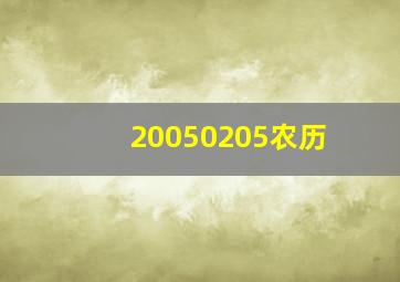 20050205农历