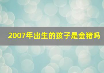 2007年出生的孩子是金猪吗