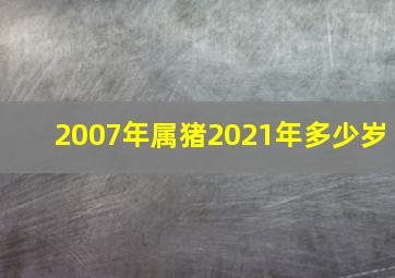 2007年属猪2021年多少岁