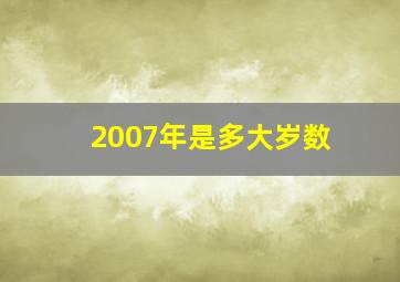 2007年是多大岁数