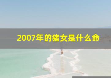 2007年的猪女是什么命