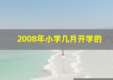 2008年小学几月开学的