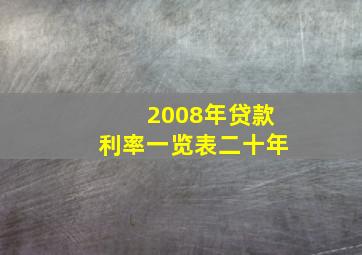 2008年贷款利率一览表二十年