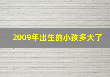 2009年出生的小孩多大了